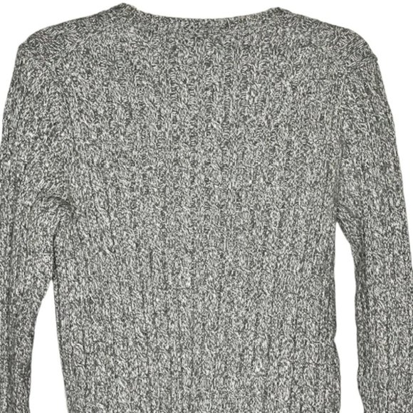 L.L. Bean Cable Knit 100% Cotton Crewneck Sweater - Heathered Gray - L - Picture 5 of 10